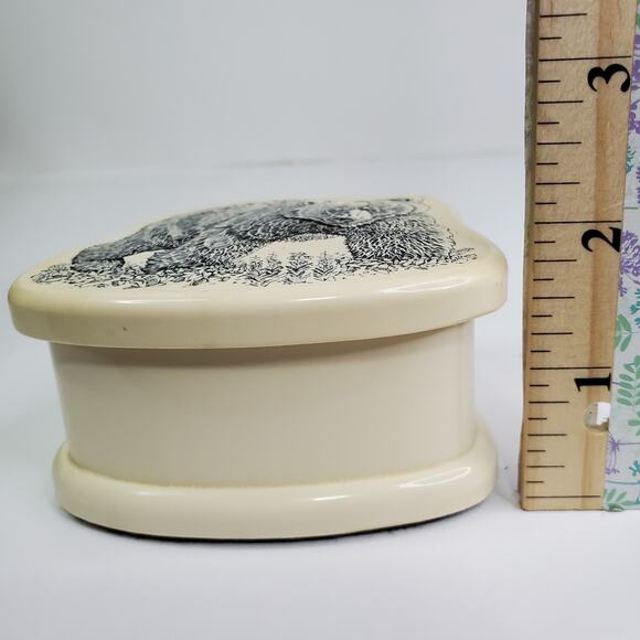 Rustic Black Bear Trinket Jewelry Box Cabin Rustic Lodge Decor Soapstone - Picture 9 of 10